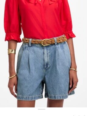 Madewell pleated high rise trouser shorts